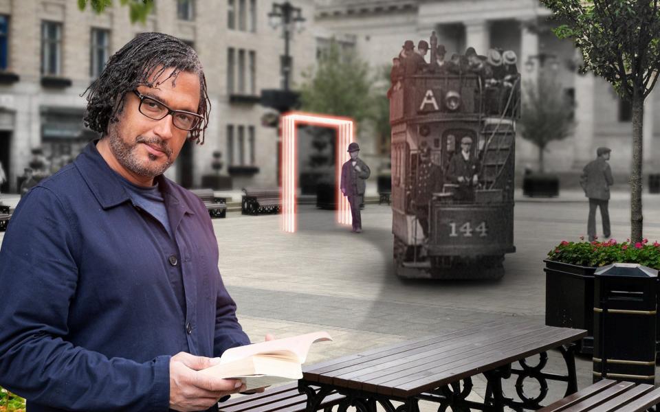 The StoryTrails exhibit, featuring David Olusoga, the historian and broadcaster