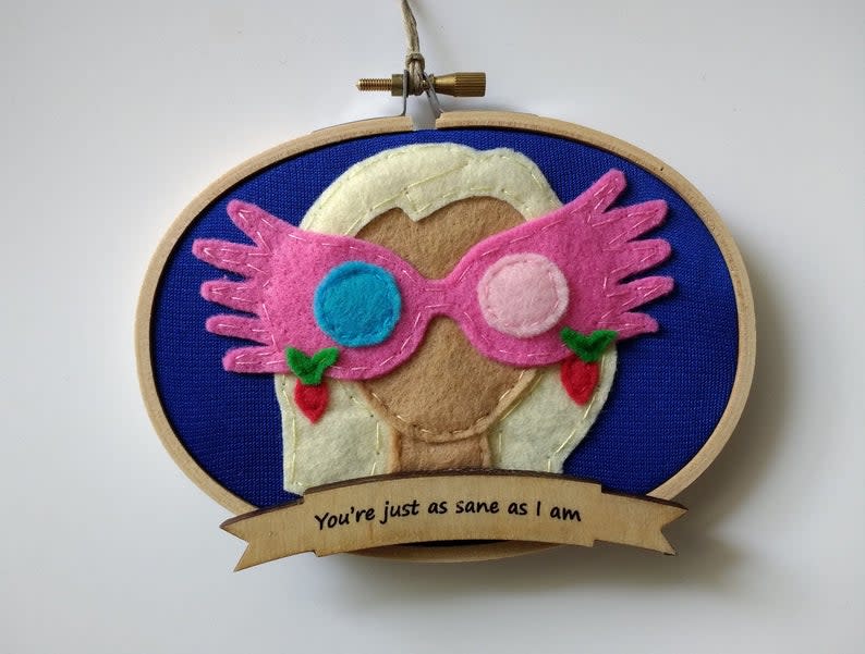 Luna Lovegood Embroidery Hoop Ornament