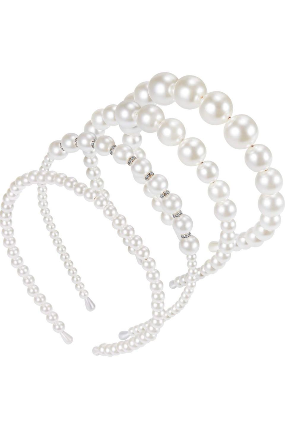 24) Wilibond 4-Pieces Pearls Headbands