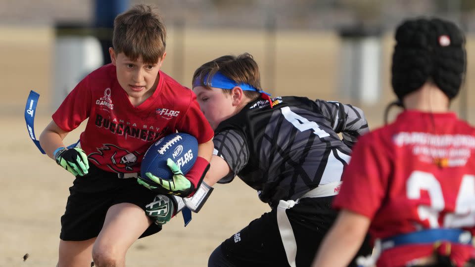 Youth players compete at the NFL FLAG Championships at the Pro Bowl Games on February 4, 2023, in Henderson, Nevada. - Kirby Lee/USA Today Sports via Reuters