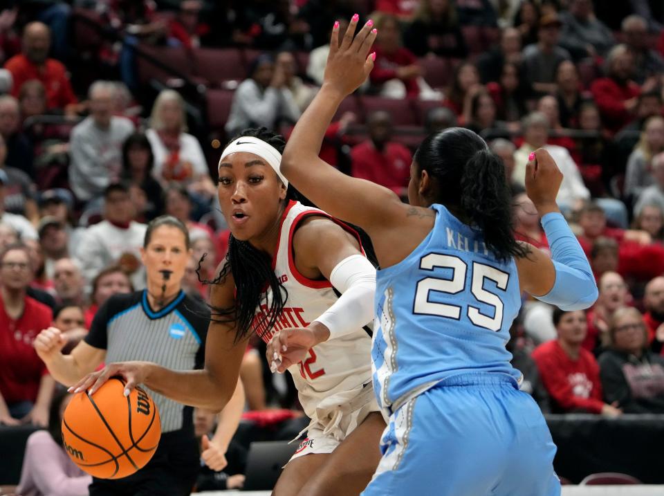 A short time after beating North Carolina 71-69, Ohio State's Cotie McMahon said she wanted to face UConn in the Sweet 16. She'll get her wish Saturday.