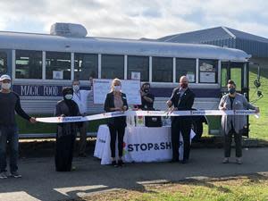 Ribbon Cutting held on 10/22/20 recognizing Stop & Shop's donation to the MxCC Magic Food Bus, the on-campus food pantry for food insecure students in need.