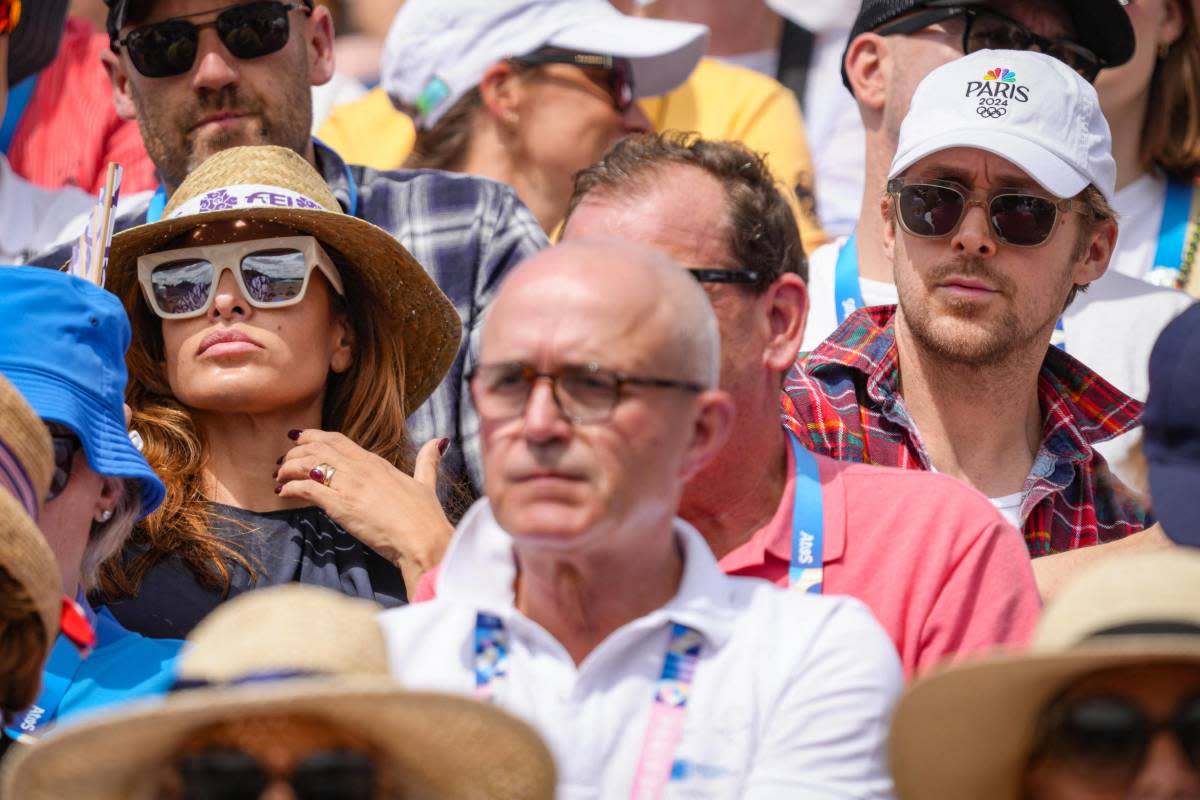 Eva Mendes and Ryan Gosling at the 2024 Paris Olympics.<p>IMAGO/ABACAPRESS.COM</p>