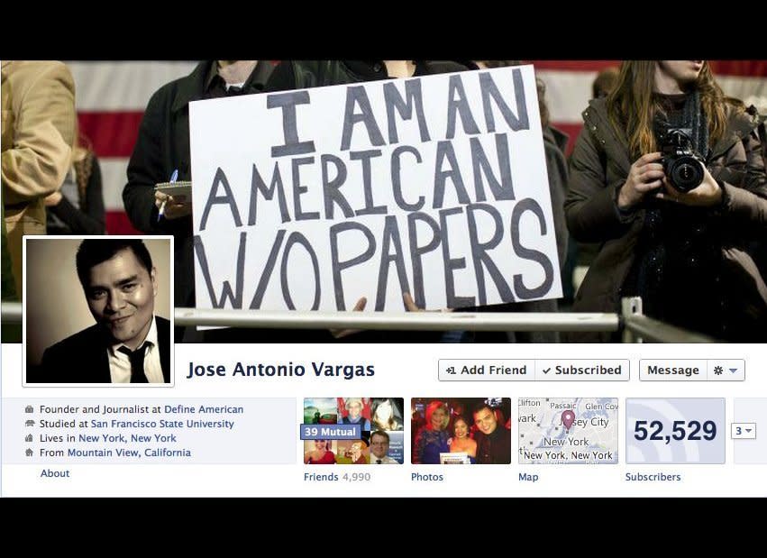 Immigration Activist and Journalist <a href="http://www.facebook.com/joseiswriting" target="_hplink">http://www.facebook.com/joseiswriting</a> (Disclosure: Vargas was once employed by The Huffington Post.)