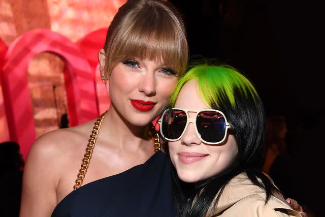 <p>Kevin Mazur/Getty</p> Taylor Swift and Billie Eilish