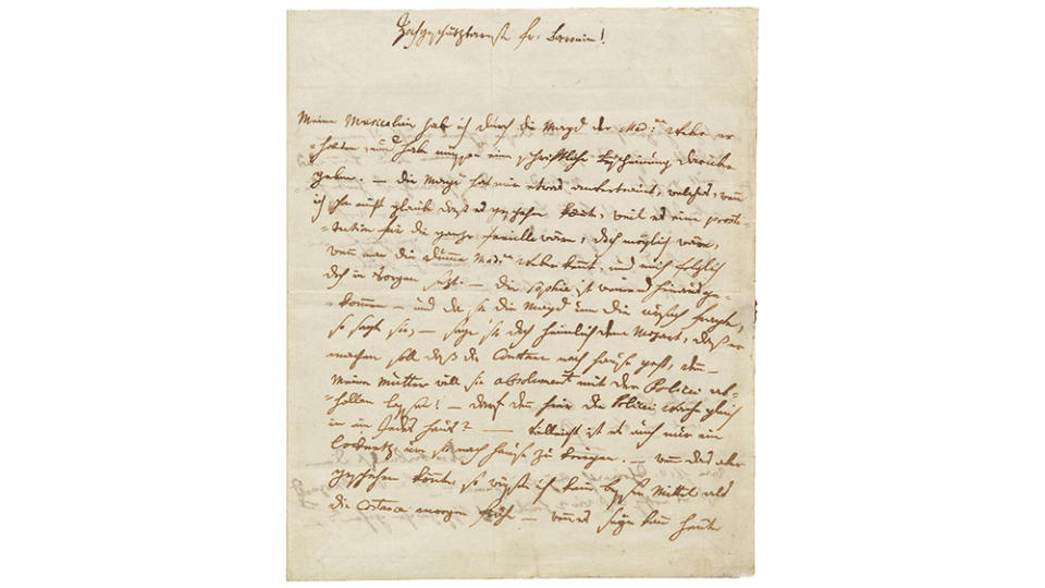 Mozart's Autographed Letter from 1782