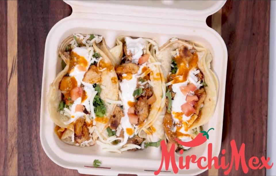 In addition to Indian specialties, MirchiMex also sells tacos, quesadillas and burrito bowls made with Indian spices and flavors.