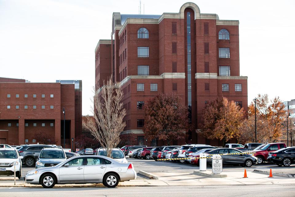 The north parking lot for the Sangamon County Complex in Springfield, Ill., Thursday, December 2, 2021. [Justin L. Fowler/The State Journal-Register] 