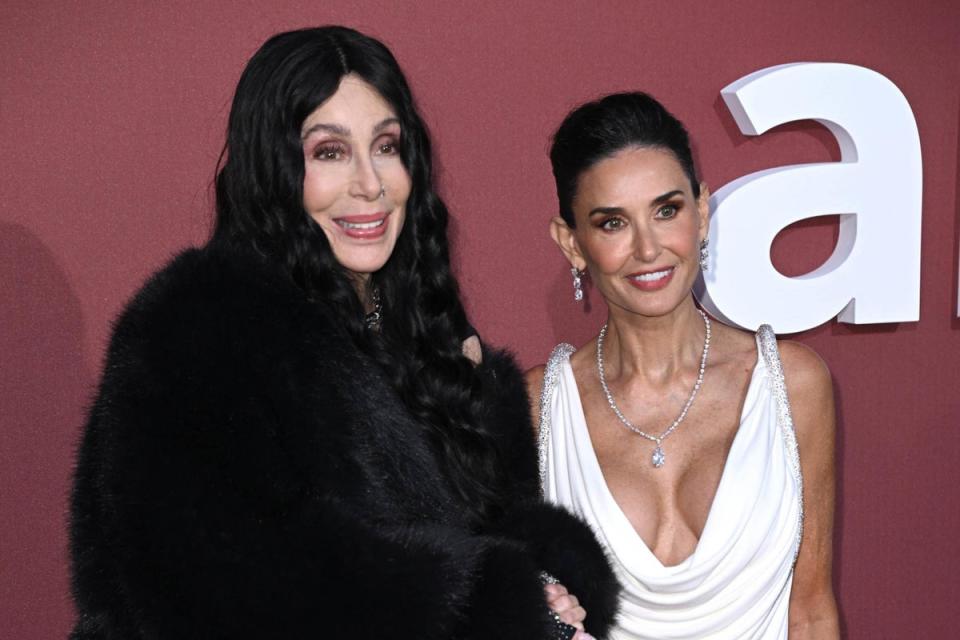 Cher and Moore during the 77th Cannes Film Festival (PA Wire)