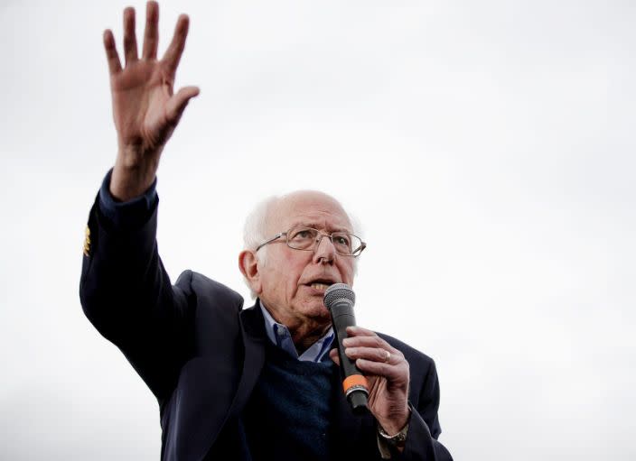 El candidato presidencial demócrata y senador independiente por el estado de Vermont, Bernie Sanders, hablando durante un evento de campaña el domingo 23 de febrero de 2020 en Austin, Texas. (Nick Wagner/Austin American-Statesman vía AP) ORG XMIT: TXAUS110