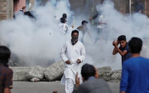 Scattered clashes have broken out between Kashmiri protesters and the Indian security forces since August 5 - Credit: Adnan Abidi/Reuters