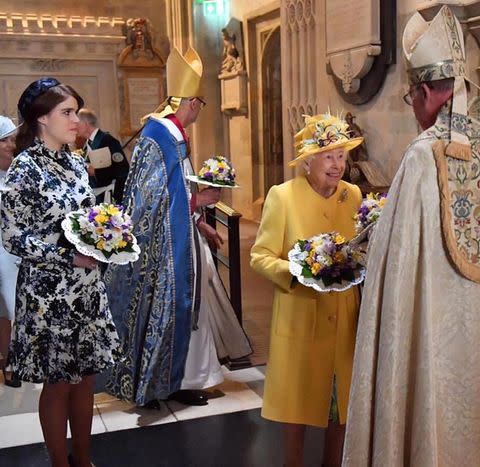 <p>Giving a peek behind the scenes of royal duty, Princess Eugenie posted photos of her outing with Queen Elizabeth at the annual Royal Maundy Service in April 2019.</p> <p>"Today, I accompanied my Grandmother The Queen to the Royal Maundy Service at St George's Chapel. Royal Maundy is one of the most ancient ceremonies in the Church of England," she explained. "It was an honour to watch Her Majesty distribute Maundy Money and celebrate the beginning of Easter on this sunny day."</p>