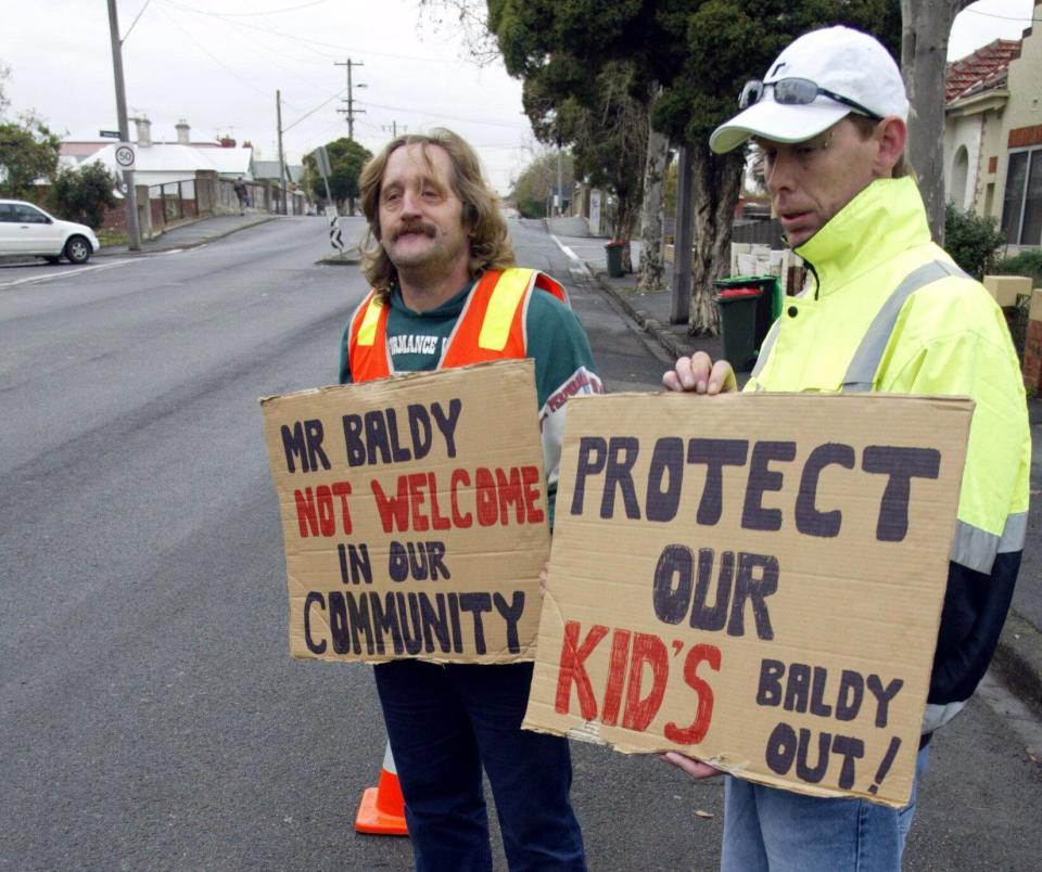 Registrants and their families are often subject to protests and abuse after they move into a new neighborhood.&nbsp; (Photo: The AGE via Getty Images)