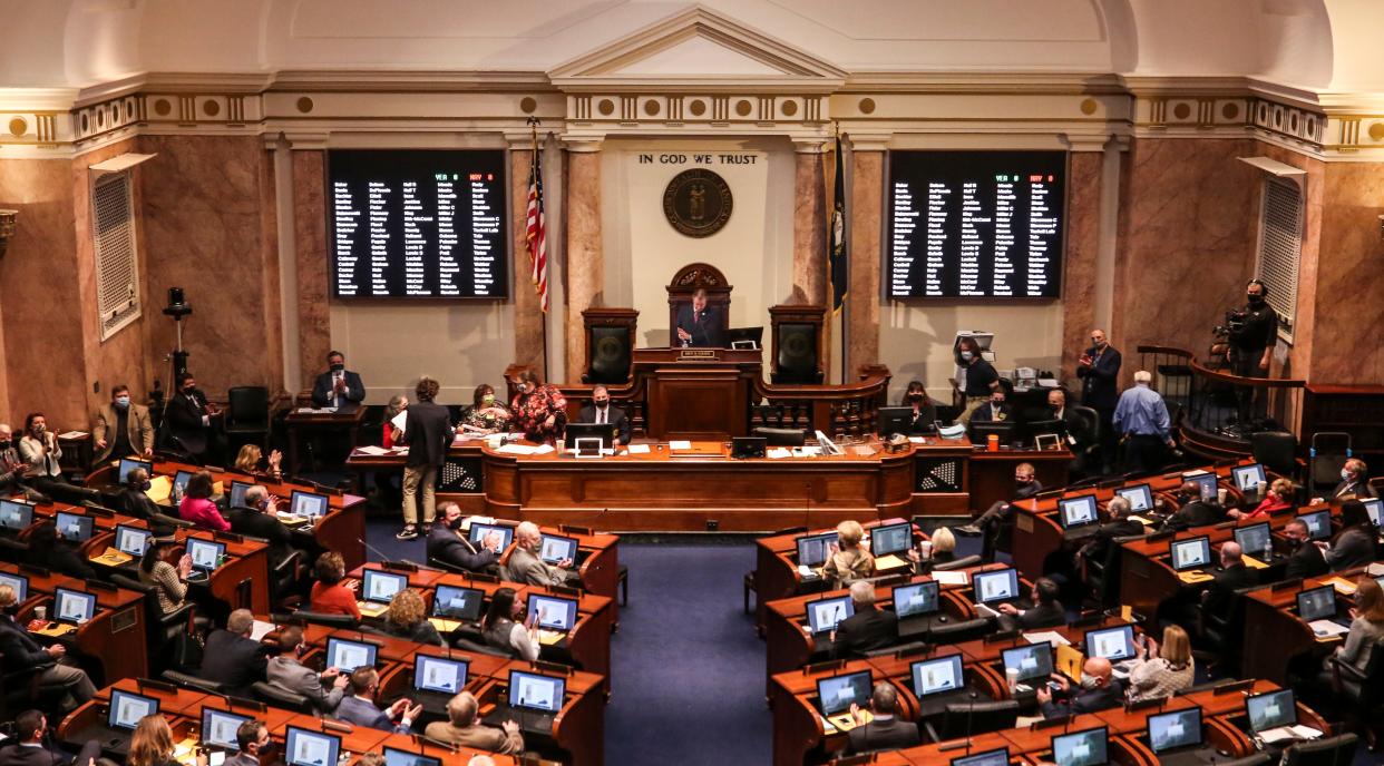 Scenes on the first day of the 2021 Kentucky General Assembly session Jan. 5, 2021 