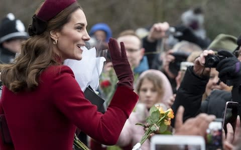 Catherine, Duchess of Cambridge attends Christmas Day Church service at Church of St Mary Magdalene on the Sandringham estate  - Credit: Getty