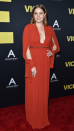 <p> While Adams often opts for a more neutral colour palette when it comes to eveningwear, here she proves she also knows how to wear red with ease. The star wowed in a red gown by Andrew Gn for the premiere of the film Vice in Beverly Hills in 2018. It featured cut-out sleeves and subtle pleating </p>