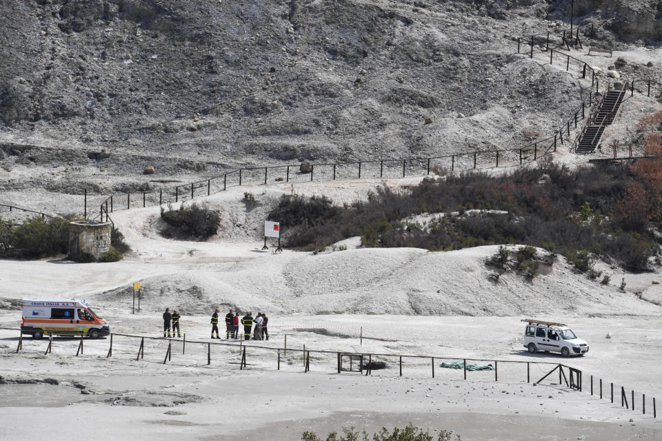 The boy and his parents died at the crater near Naples (Picture: AP)