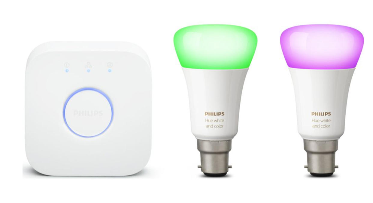 PHILIPS HUE White & Colour Ambience Smart Lighting Starter Kit with Bridge