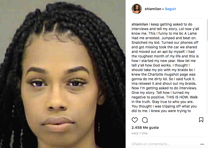 Publicaron la foto de su ficha policial en Twitter y ahora la gente se pone en contacto con ella para que le haga la misma trenzas. (Foto: Captura Instagram de Shia Yearwood)