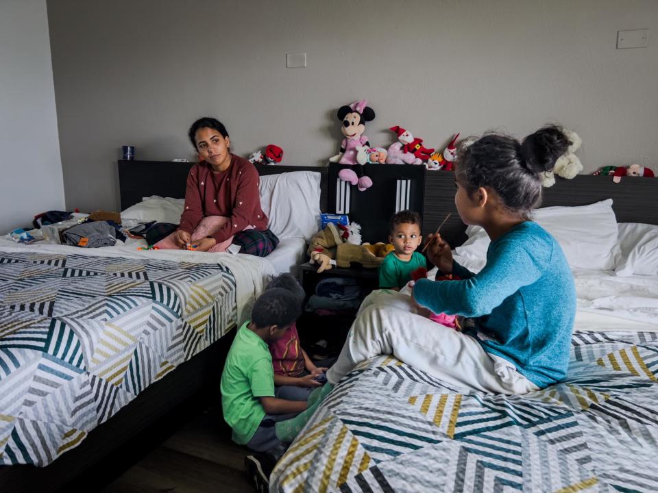 After leaving O’Hare, Angi, her boyfriend, and her kids moved into a motel room.