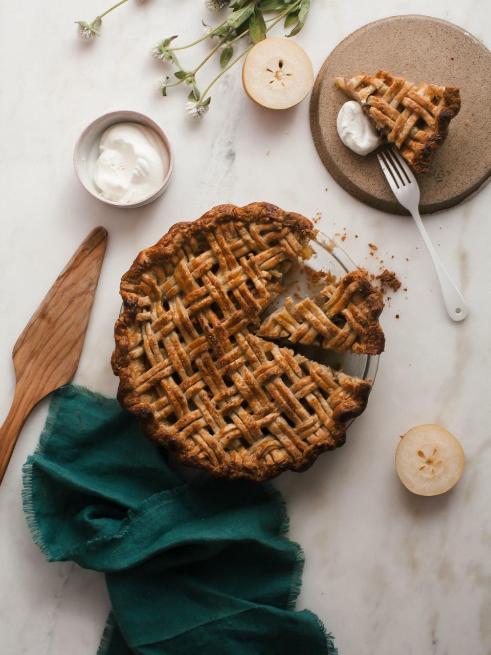 <p>Upgrade your Thanksgiving game with this spiced-up pie.</p><p>Get the recipe from <a href="https://www.acozykitchen.com/asian-pear-pie-and-apple-pie" rel="nofollow noopener" target="_blank" data-ylk="slk:A Cozy Kitchen;elm:context_link;itc:0;sec:content-canvas" class="link ">A Cozy Kitchen</a>.</p>
