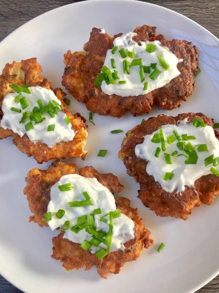 A plate of crispy latkes