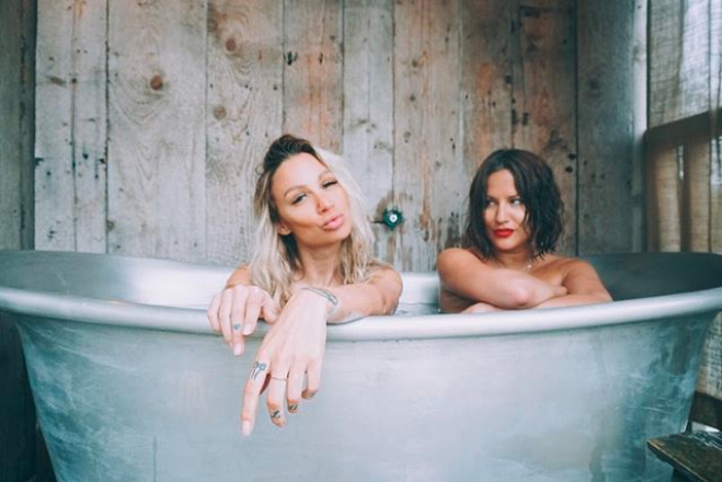 The women had full faces of make-up on as they posed for the photos, before posting them online for Caroline’s 1.3 million followers. Photo: Instagram/Caroline Flack