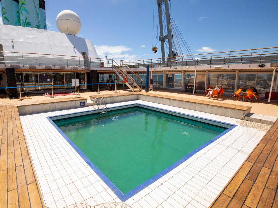 An empty pool on a cruise ship.