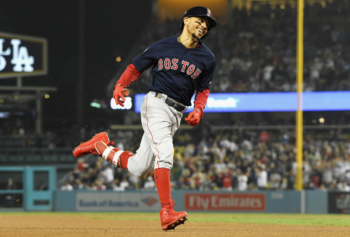 Mookie Betts on top of the world once again, helping Dodgers win first  title since 1988 - The Boston Globe