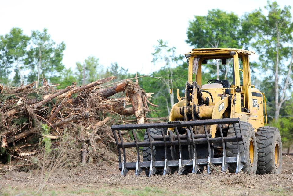 Trees are cleared to make way for the construction of homes outside Gainesville.