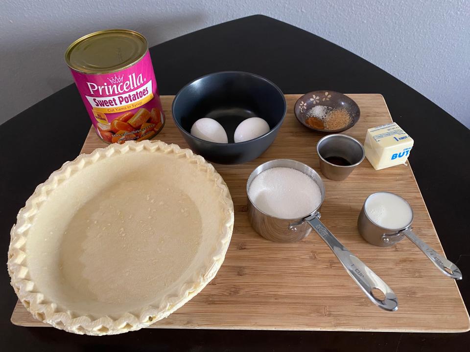 Ingredients for Trisha Yearwood sweet-potato pie