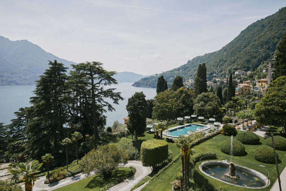 Passalacqua’s view over the fountains, pool terrace and lake. - Credit: Stefan Giftthaler/Courtesy of Passalacqua