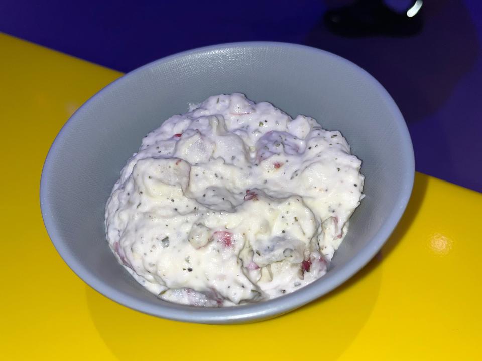 bowl of potato salad from roundup rodeo bbq in hollywood studios