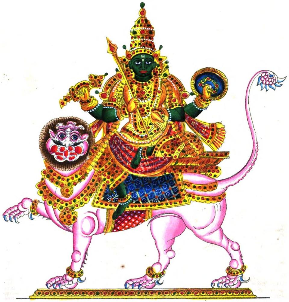 In the Hindu text known as the Mahabharata, the demon Rahu creates eclipses of the sun and moon by periodically swallowing the celestial bodies. 