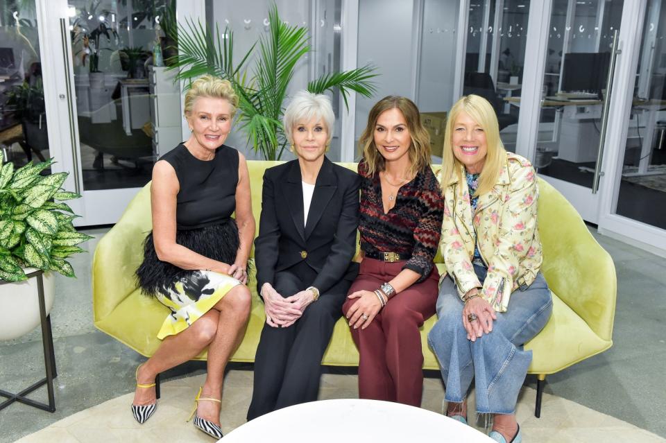 Visionary Women President Shelley Reid, left, Jane Fonda, organization board member Angella Nazarian and Beverly Hills City Councilmember Lili Bose.