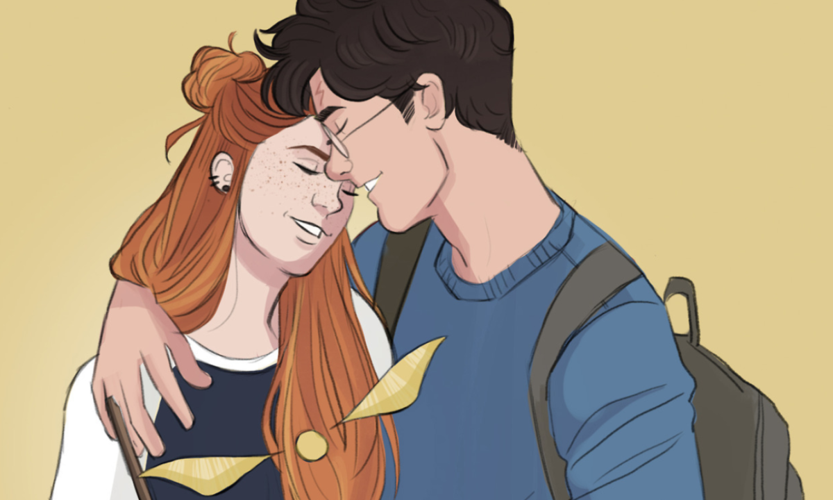 harry and hermione kiss fan art