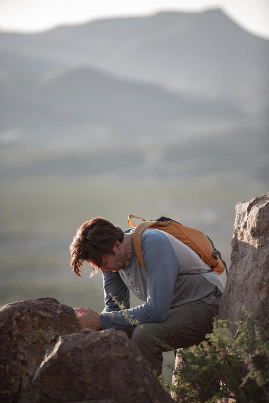 Jason Butler Harner filmed a "Big Bend" scene on a real cliff. Photo courtesy of Eammon Films