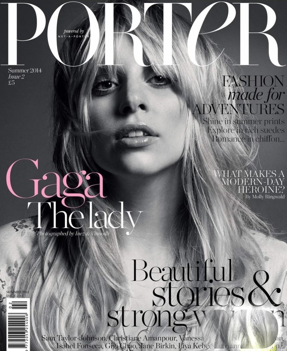 Lady Gaga on the Summer 2014 cover of Porter