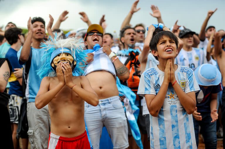 Festejo del gol argentino en Palermo