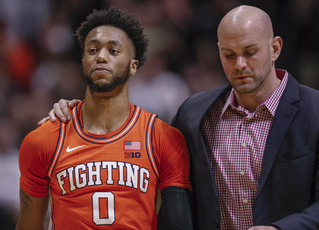 Illinois' Alan Griffin stomped on Purdue’s Sasha Stefanovic’s chest on Tuesday night after a layup, and was ejected from the game.