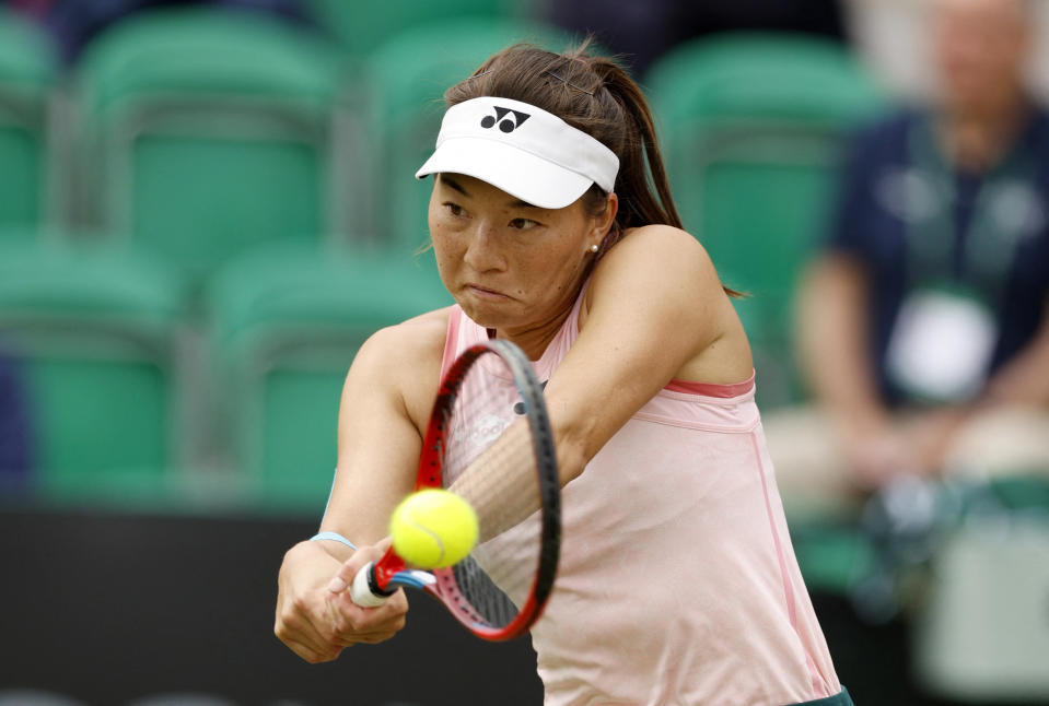 Miyazaki was knocked out of the Nottingham Open by eventual winner Beatriz Haddad Maia