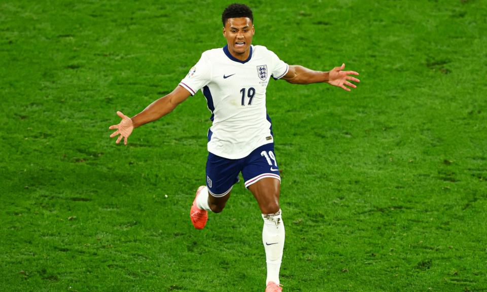 <span>Ollie Watkins after scoring the winning goal against the Netherlands on Wednesday.</span><span>Photograph: Kieran McManus/REX/Shutterstock</span>