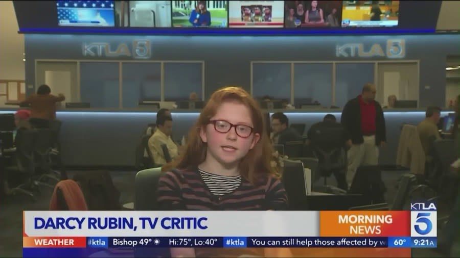 Sam Rubin’s daughter Darcy serving as a TV critic on the KTLA 5 Morning News.