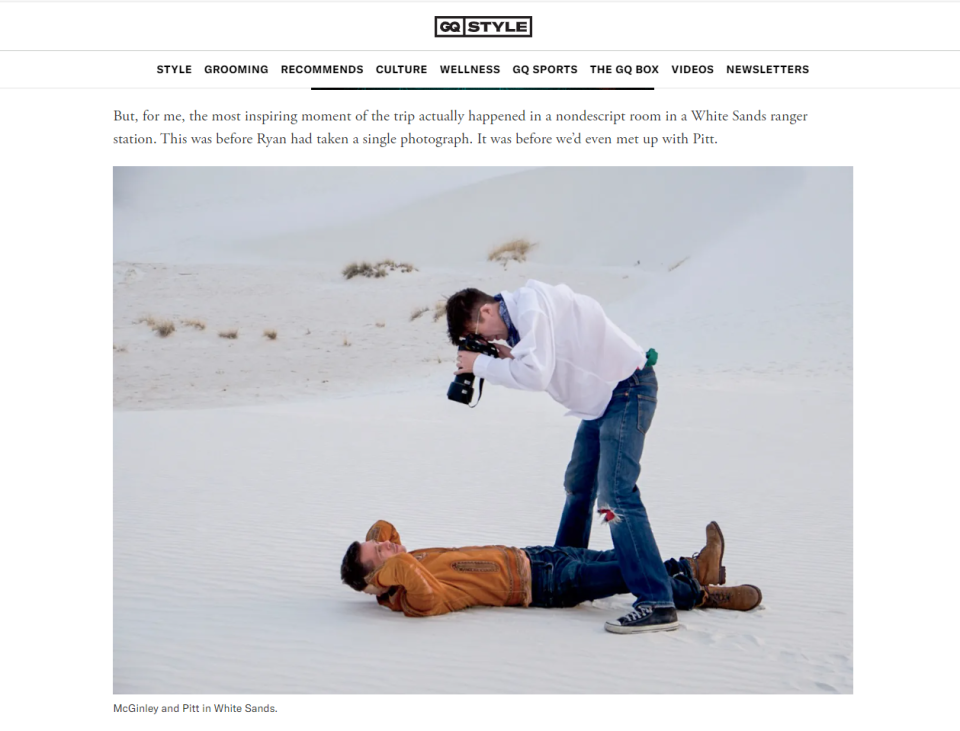 Brad Pitt at White Sands National Park.