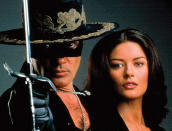 <p><b>11. Antonio Banderas & Catherine Zeta-Jones, 'The Mask of Zorro' (1998)</b> <br>There really is no swashbuckling hero quite like Alejandro Murrieta (Antonio Banderas), who can disrobe a lady with the slash of his sword, and steal hearts along with luxurious possessions as quickly as you can say “damsel in undress.”</p>