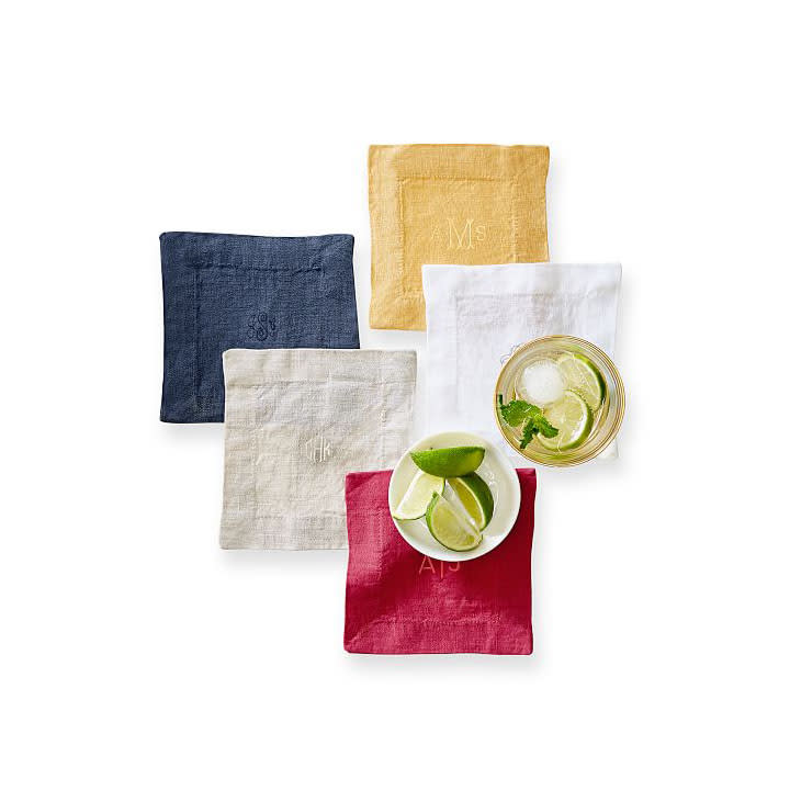 Mark and Graham Italian Washed Linen Coasters, Set of Four