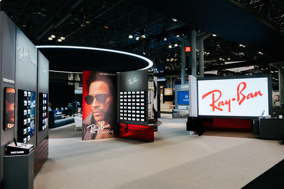 The EssilorLuxottica booth at 2024 Vision Expo East show.