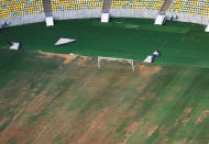 <p>An aerial shot of the ground – which is almost unplayable (Nacho Doce) </p>
