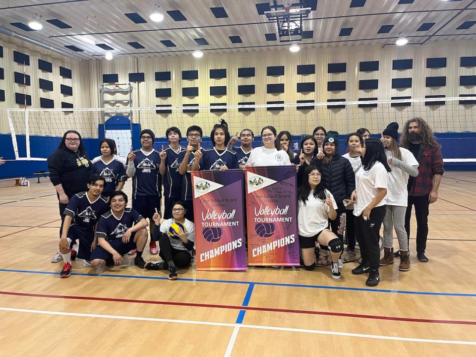 The James Bay Eeyou School's (JBES) volleyball team won the championship title in the 2024 Cree School Board (CSB) coastal tournament in Wemindji, Que.