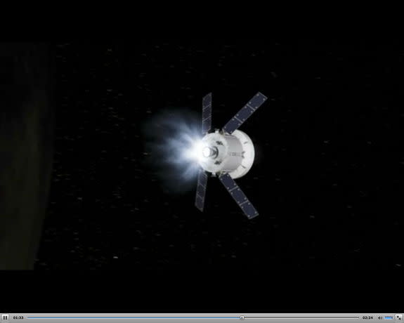 As part of a new agreement between the two space agencies, the European Space Agency will provide the service module for NASA’s Orion spacecraft. Image taken from a video released Jan. 16, 2013.